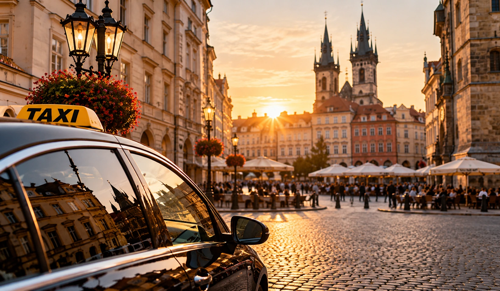Taxi in a Czech city